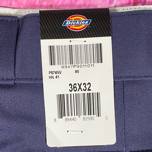 Dickies 874 Original Work Pants 36x32 Navy Blue Flat Front Straight Leg NWT - Picture 3 of 8